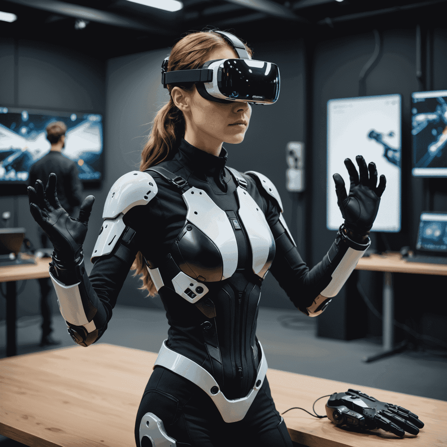 Advanced haptic feedback devices, including gloves and bodysuits, for enhanced virtual and augmented reality experiences